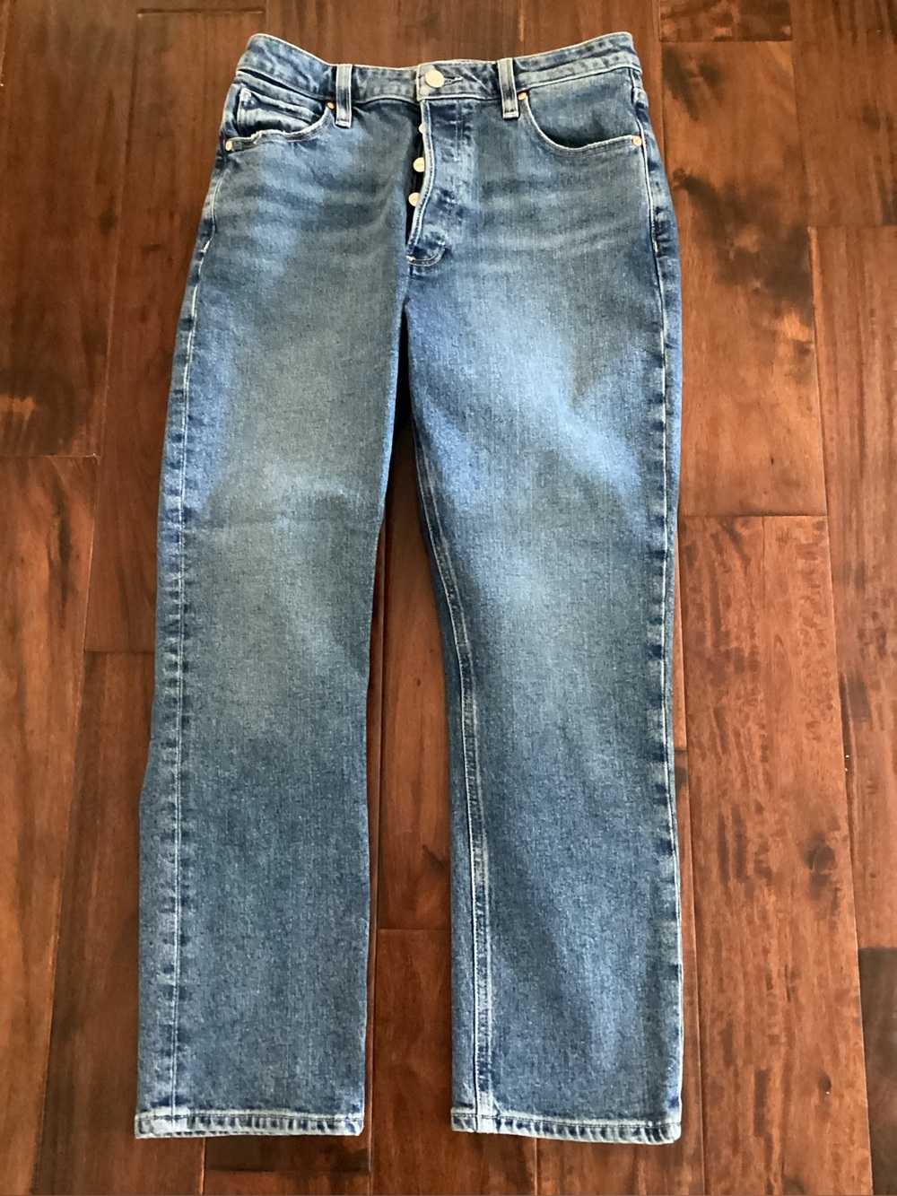 PAIGE Billy Crop High Rise Straight Leg  Button Fly Jeans   Size 27